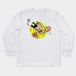 couple playing tennis Kids Long Sleeve T-Shirt